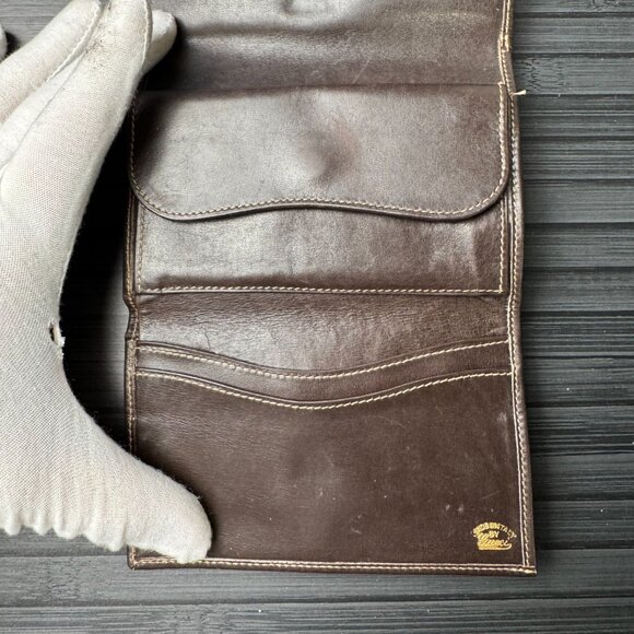 Gucci Wallet Purse Trifold Brown leather Used|Authentic - Picture 5 of 5